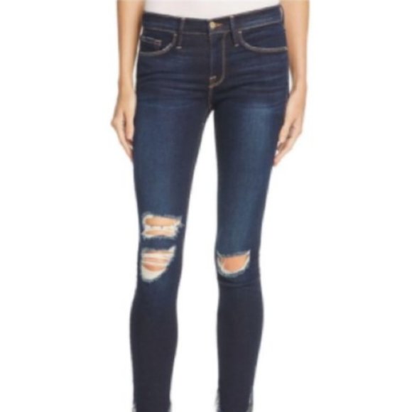 Frame Denim Denim - Frame Jeans Le Skinny de Jeanne Distressed Dark